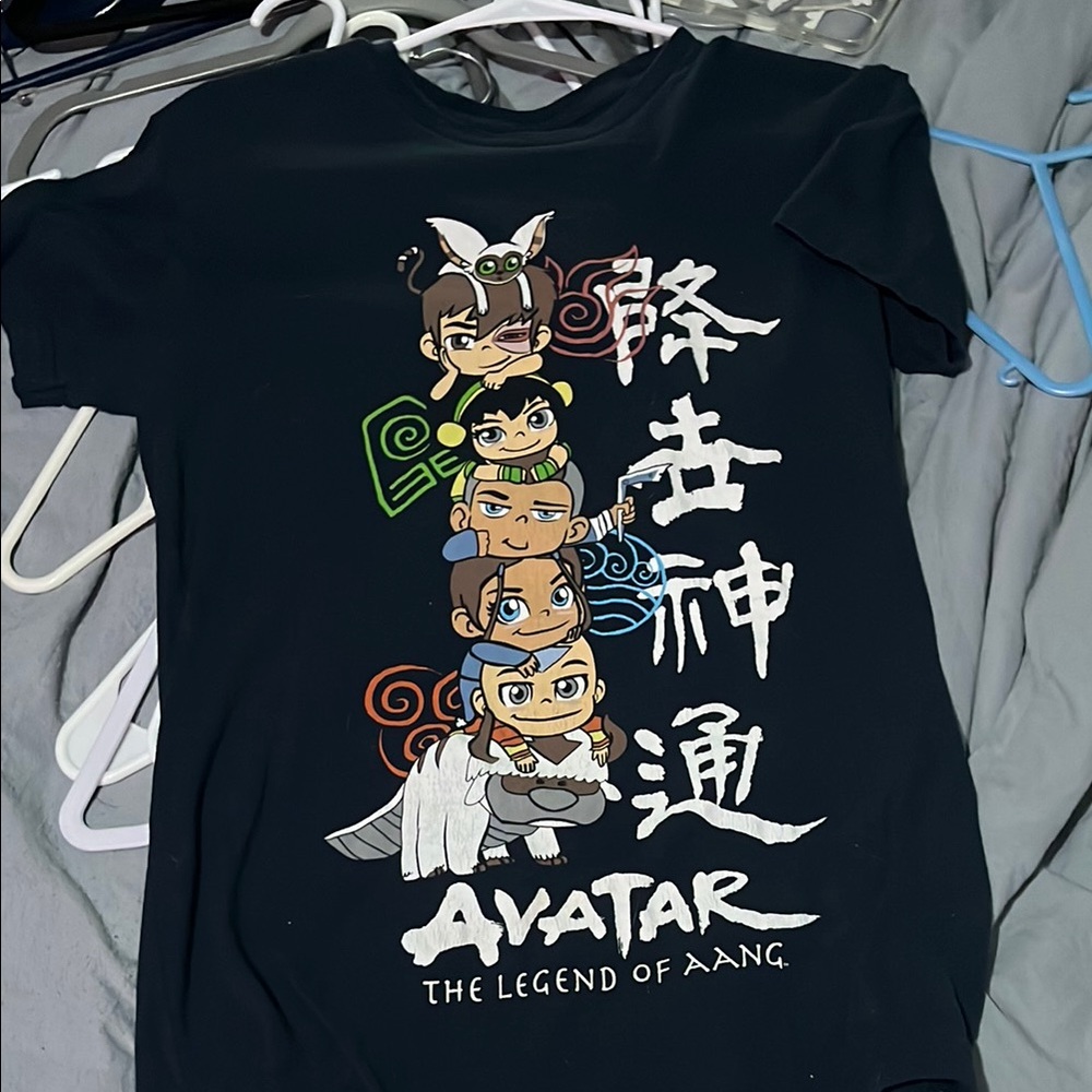 Black Short Sleeve Tee with Avatar Artwork